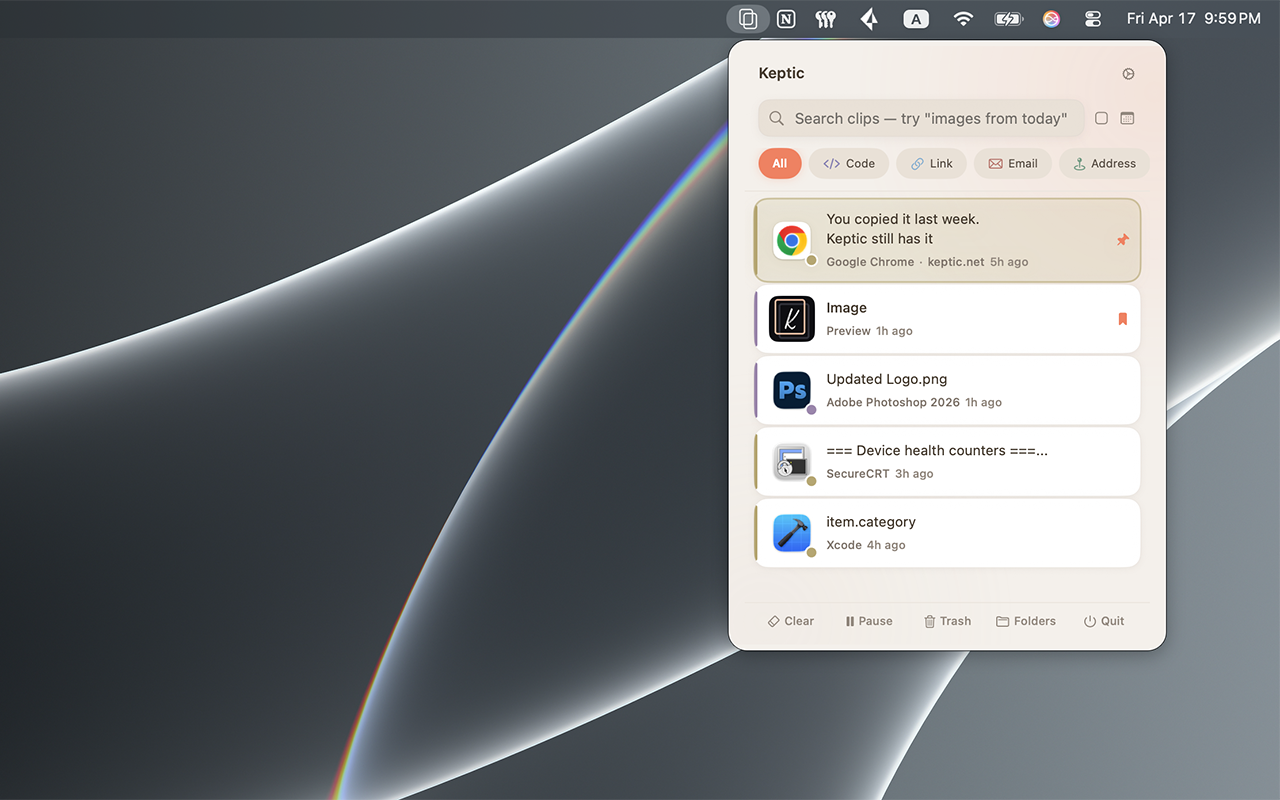 AI categorization with color-coded tags